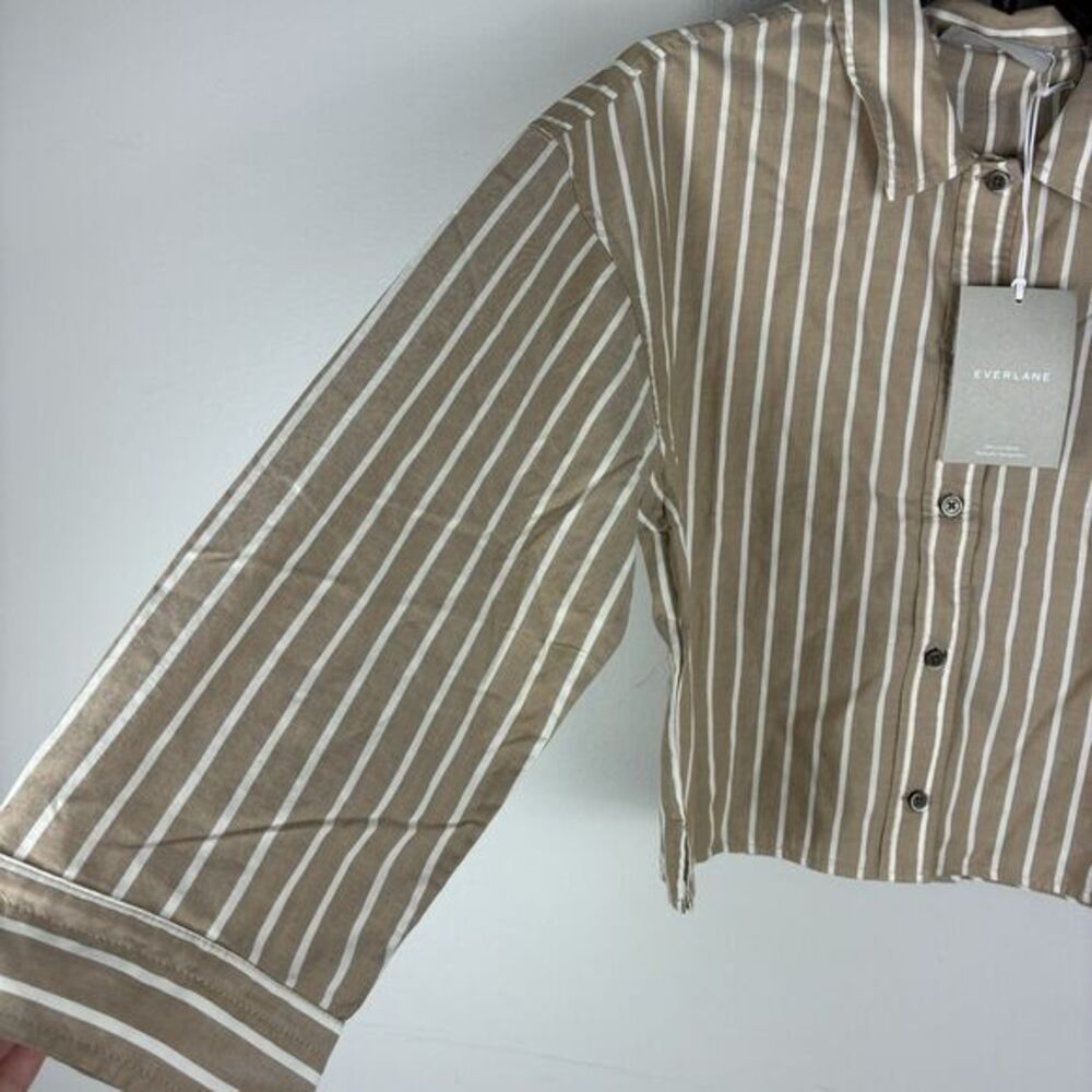 Everlane Boxy Button Up Top Shirt Sz XXS Cotton Preppy Casual NWT - Picture 2 of 8